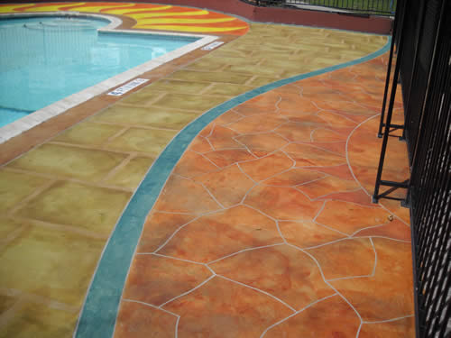 pool deck colored with Smith Stain