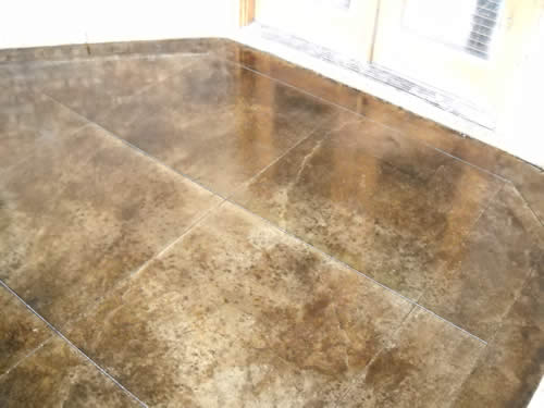 Stained concrete floor