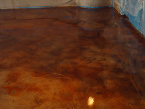 acid stained floor