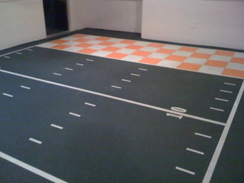 concrete football field